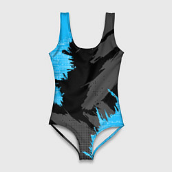 Купальник-боди 3D женский Extreme blue, цвет: 3D-принт
