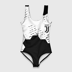 Купальник-боди 3D женский Juventus hexagon black sport, цвет: 3D-принт