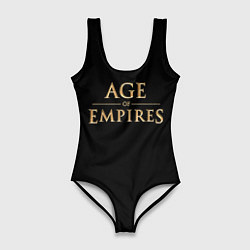 Купальник-боди 3D женский Age of Empires logo, цвет: 3D-принт