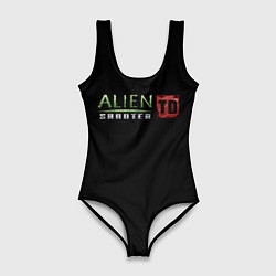 Купальник-боди 3D женский Alien Shooter, цвет: 3D-принт