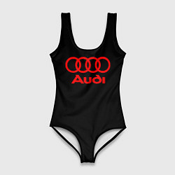 Купальник-боди 3D женский Audi red logo, цвет: 3D-принт