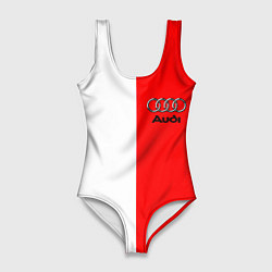 Женский купальник-боди AUDI logo полосы