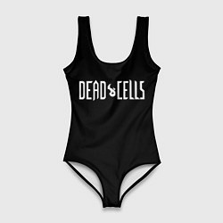 Купальник-боди 3D женский Dead Cells logo white, цвет: 3D-принт