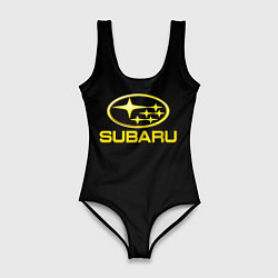 Женский купальник-боди Subaru logo yellow