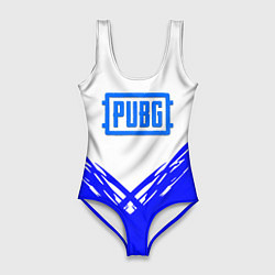 Купальник-боди 3D женский PUBG синие краски, цвет: 3D-принт