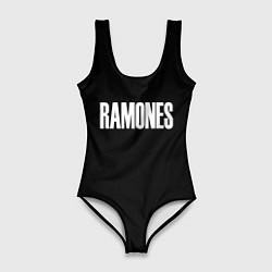 Женский купальник-боди Ramones white logo