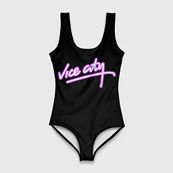 Женский купальник-боди Vice city logo neon