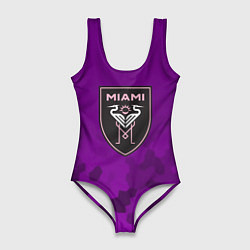 Купальник-боди 3D женский Inter Miami logo pattern, цвет: 3D-принт