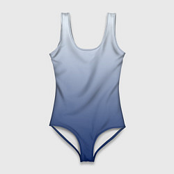 Купальник-боди 3D женский Бело синий градиент, цвет: 3D-принт