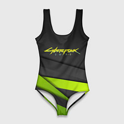 Купальник-боди 3D женский Cyberpunk 2077 stripes line, цвет: 3D-принт