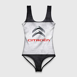 Купальник-боди 3D женский Citroen grey metal, цвет: 3D-принт
