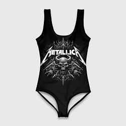 Купальник-боди 3D женский The horned skull - Metallica, цвет: 3D-принт