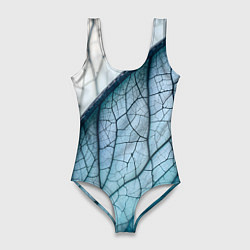 Купальник-боди 3D женский Листья с прожилками, цвет: 3D-принт