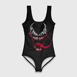 Купальник-боди 3D женский Веном в темноте, цвет: 3D-принт