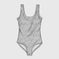 Купальник-боди 3D женский Текстура в тонкую полоску серый, цвет: 3D-принт