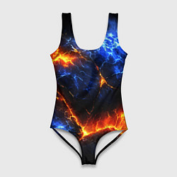 Купальник-боди 3D женский Лада и лед в разломе плит, цвет: 3D-принт