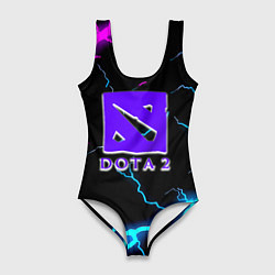 Купальник-боди 3D женский Dota неоновый шторм, цвет: 3D-принт