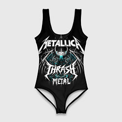 Купальник-боди 3D женский Metallica group - thrash metal style, цвет: 3D-принт
