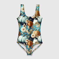 Купальник-боди 3D женский Маленькие тыковки, цвет: 3D-принт