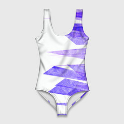 Купальник-боди 3D женский Color white purple, цвет: 3D-принт