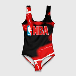 Купальник-боди 3D женский NBA шторм, цвет: 3D-принт