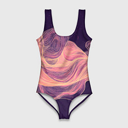 Женский купальник-боди Бежевые волны текстура