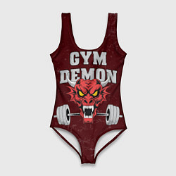 Купальник-боди 3D женский Gym demon, цвет: 3D-принт
