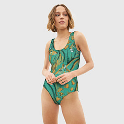 Купальник-боди 3D женский Сафари микс, цвет: 3D-принт — фото 2