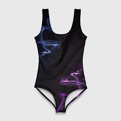 Купальник-боди 3D женский Color black blue pink, цвет: 3D-принт