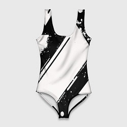 Купальник-боди 3D женский Color black white, цвет: 3D-принт