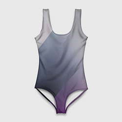 Купальник-боди 3D женский Color grey with stripes, цвет: 3D-принт