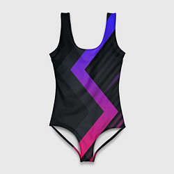 Купальник-боди 3D женский Color black line, цвет: 3D-принт