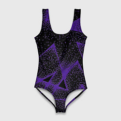 Купальник-боди 3D женский The triangle is purple, цвет: 3D-принт