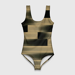 Купальник-боди 3D женский Color yellow square, цвет: 3D-принт