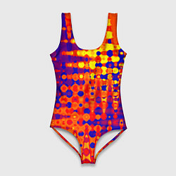 Женский купальник-боди Пламенный сочный оранжево-синий