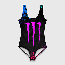 Купальник-боди 3D женский Monster energy неоновые цвета, цвет: 3D-принт