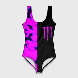 Купальник-боди 3D женский Monster energy neon camo, цвет: 3D-принт