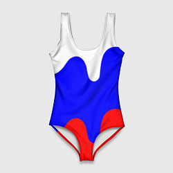 Купальник-боди 3D женский Патриот - флаг, цвет: 3D-принт
