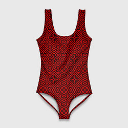 Купальник-боди 3D женский Традиционный орнамент славян, цвет: 3D-принт