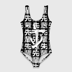 Купальник-боди 3D женский Doom logo japan, цвет: 3D-принт