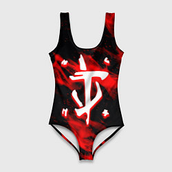 Купальник-боди 3D женский Doom красный огонь марса, цвет: 3D-принт