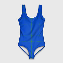 Купальник-боди 3D женский Color blue stripes, цвет: 3D-принт