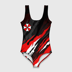 Купальник-боди 3D женский Umbrella - красное пламя, цвет: 3D-принт