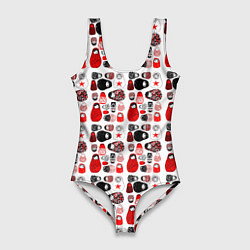 Женский купальник-боди Много матрешек