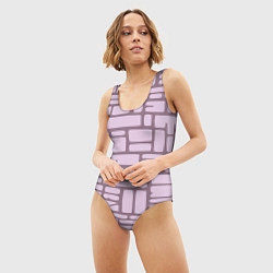 Купальник-боди 3D женский Кирпичная кладка, цвет: 3D-принт — фото 2