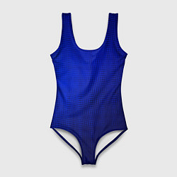 Купальник-боди 3D женский Синий с затемнением текстура, цвет: 3D-принт