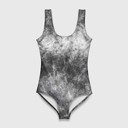 Купальник-боди 3D женский Абстракция - black and white metal scuffs, цвет: 3D-принт