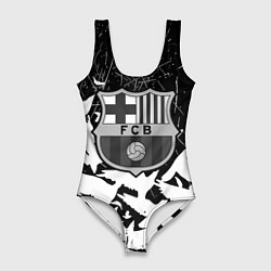 Купальник-боди 3D женский Barcelona черно белые птицы, цвет: 3D-принт