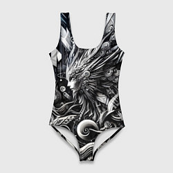 Купальник-боди 3D женский Abstraction cyber pattern - ai art fantasy, цвет: 3D-принт