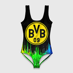 Купальник-боди 3D женский Borussia градиент текстура, цвет: 3D-принт